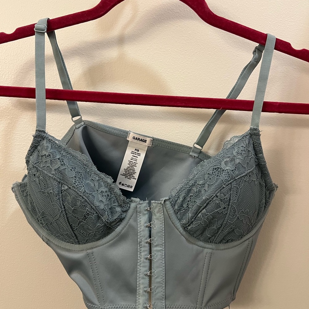 Garage Lace Bustier in Blue